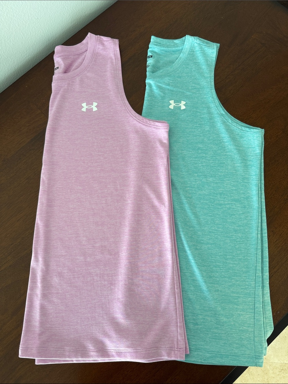 2 New Under Armour pink & blue tank tops